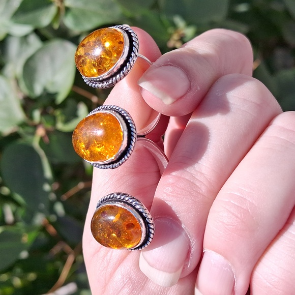New Amber Knuckles Double 925 Silver Ring. - Picture 12 of 15